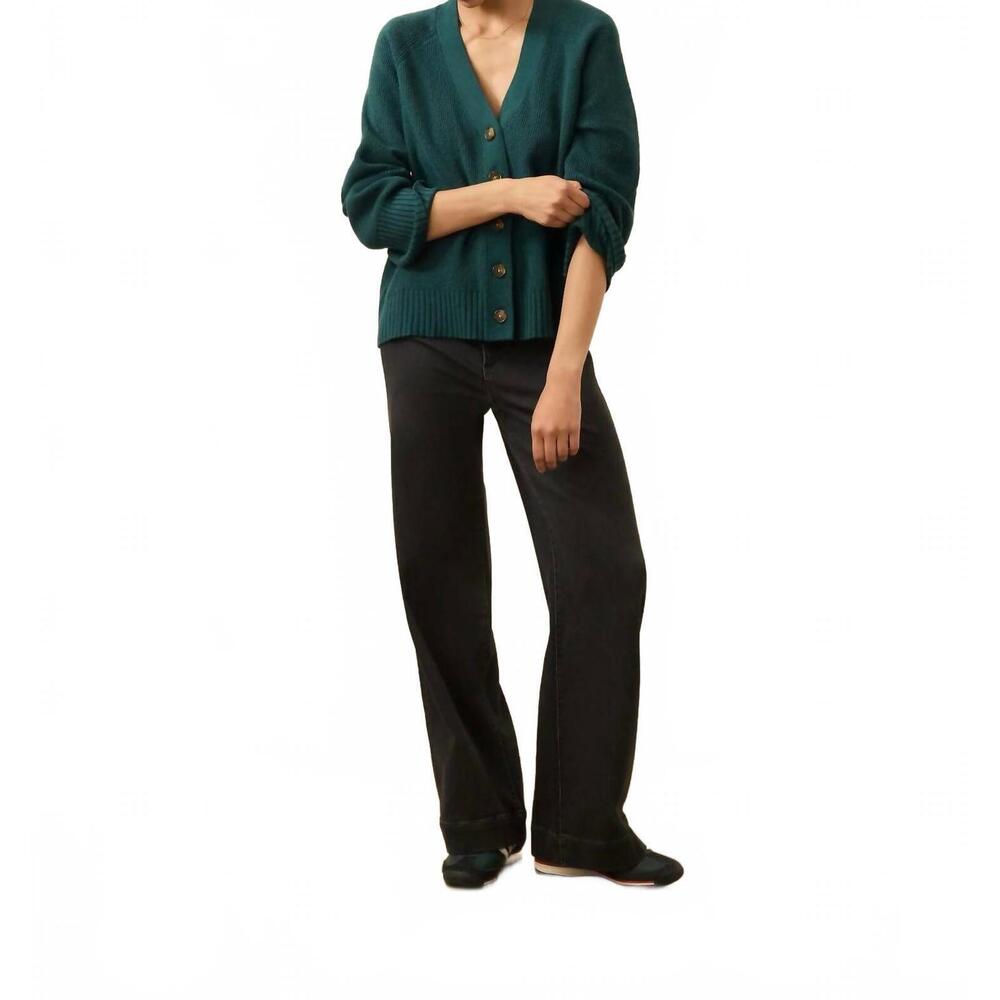 NEW FAHERTY jackson v-neck cardigan in seamoss